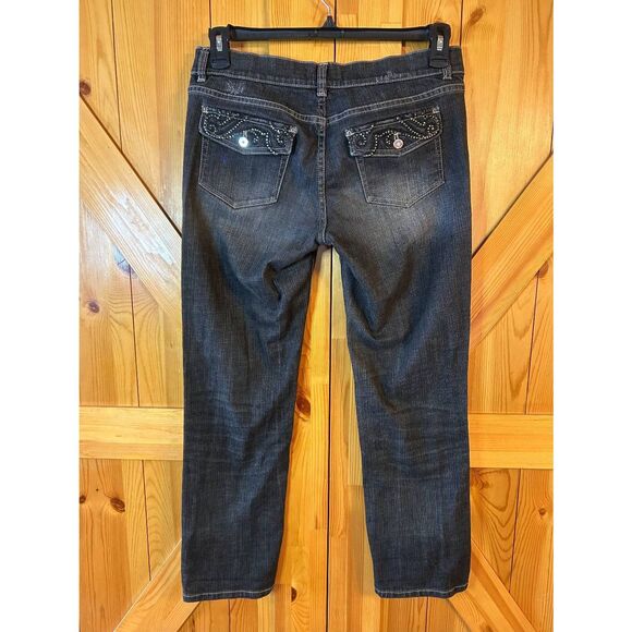 WHITE HOUSE BLACK MARKET Womens Noir Black Distressed Jeans Size 4 (5029) - Picture 4 of 8